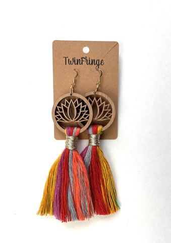 Rainbow Lotus Earrings